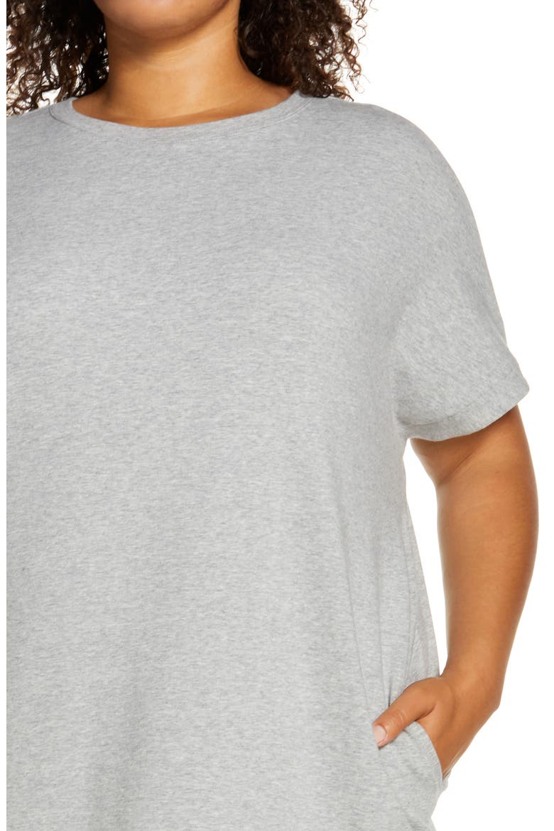 Crewneck T-Shirt Dress, Alternate, color, GREY HEATHER