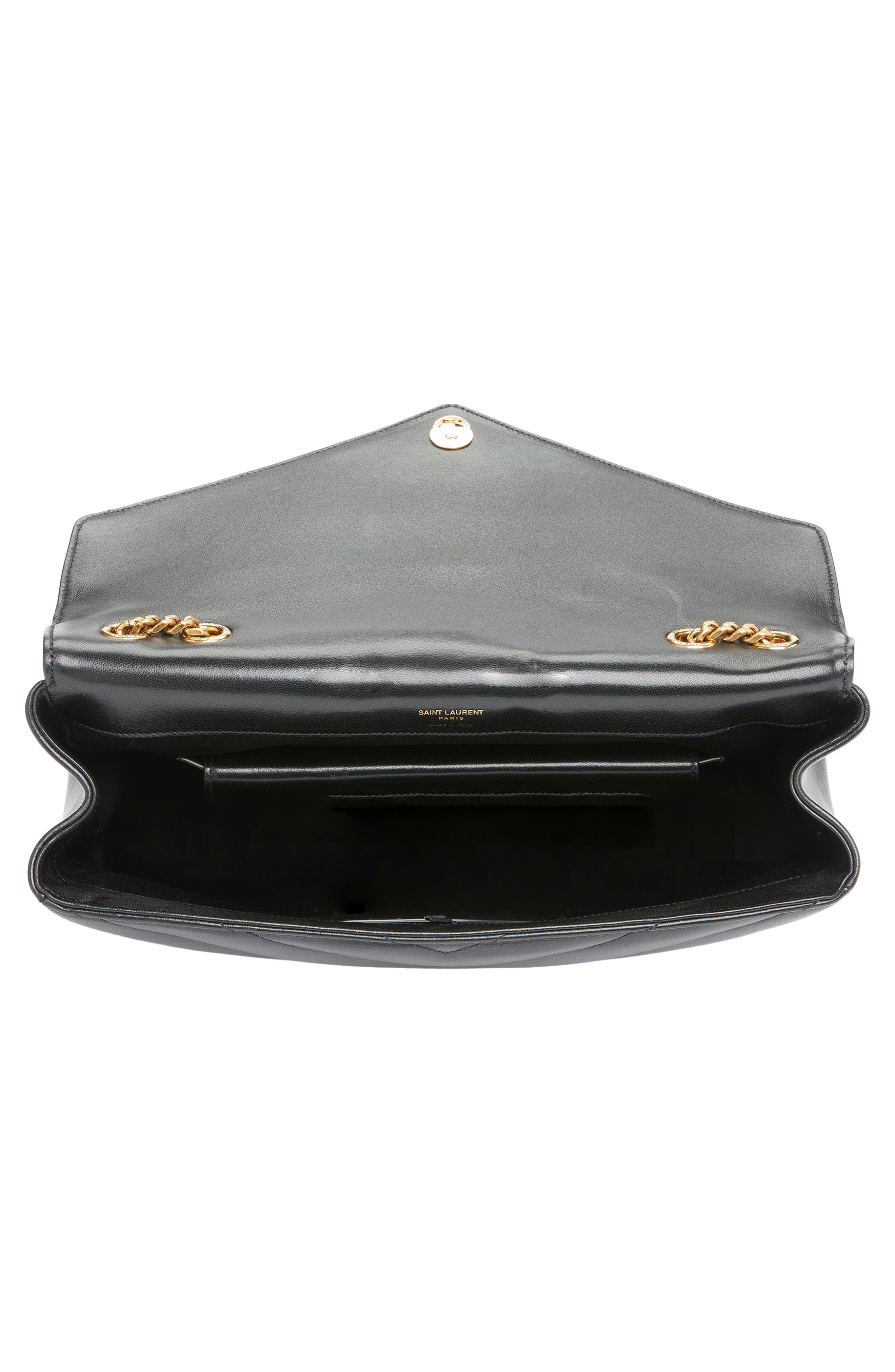 Saint Laurent Large Loulou Quilted Leather Shoulder Bag, Alternate, color, Noir