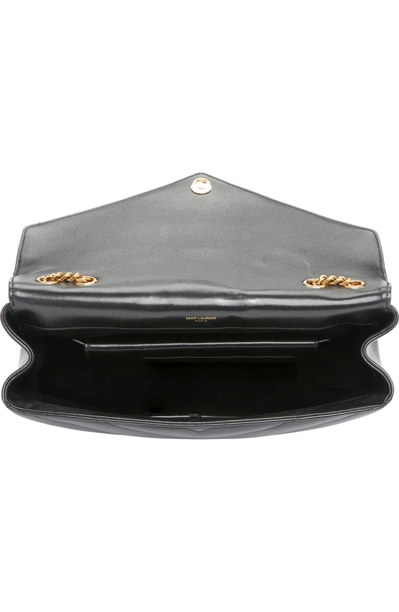 Saint Laurent Large Loulou Quilted Leather Shoulder Bag, Alternate, color, Noir