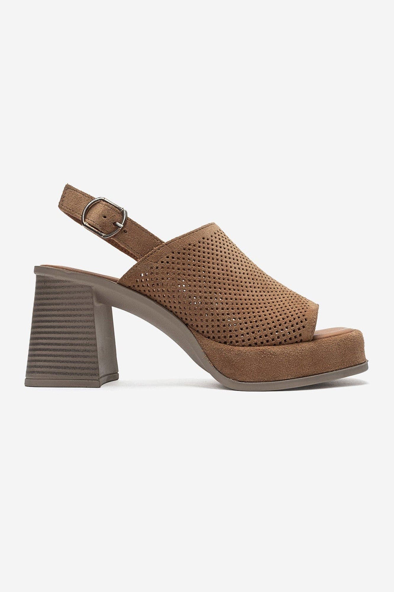 Penvia Block Heel Leather Platform Sandal, Alternate, color, Cognac Suede