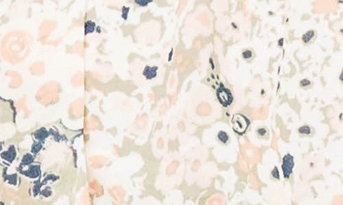 Gibsonlook Floral Print Smocked Waist Peplum Top In Spring Floral