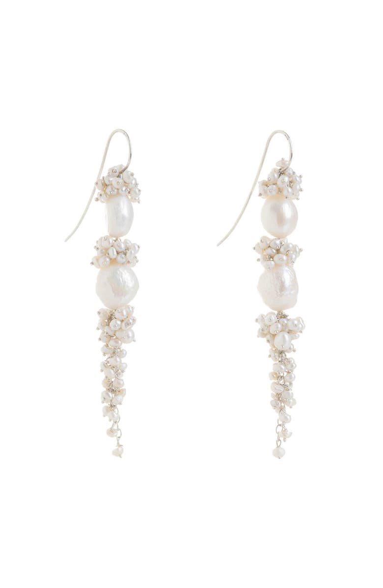 Freya Rose Baroque Pearl Long Drops, Alternate, color, Ivory