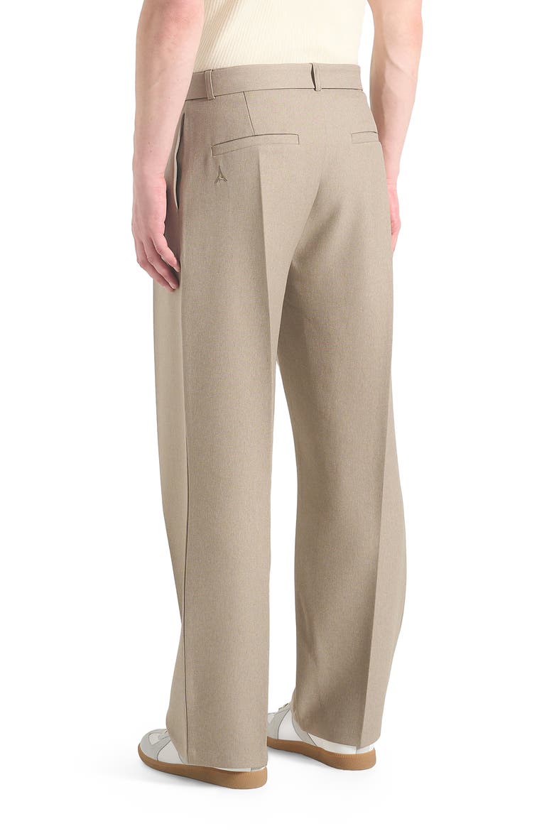 Louis Relaxed Fit Belted Tailored Trousers, Alternate, color, Beige