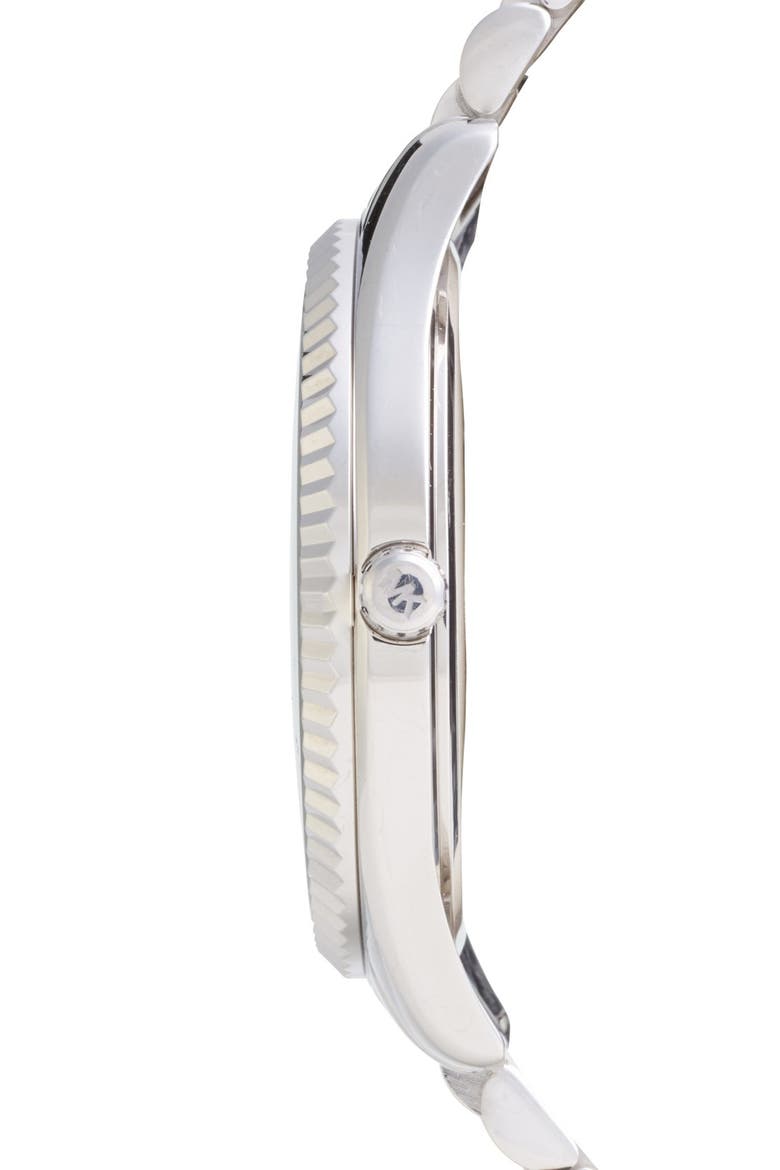 Michael Kors 'Blake' Bracelet Watch, 42mm, Alternate, color, SILVER/ NAVY BLUE