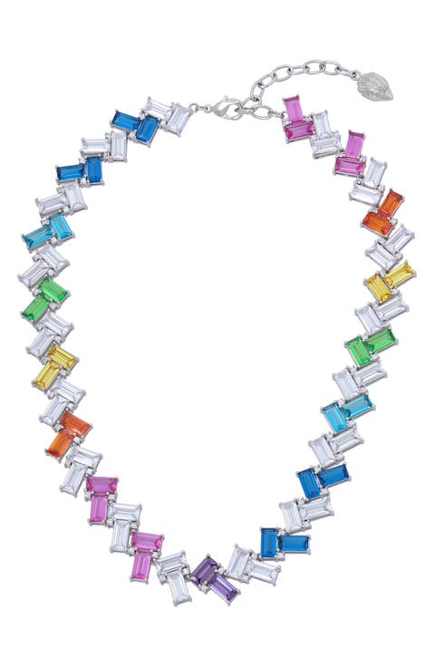 Quilted Cubic Zirconia Collar Necklace