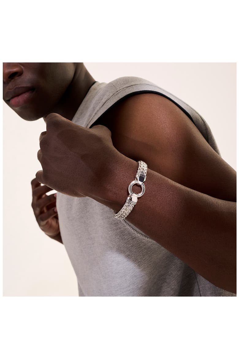 Flat Chain Bracelet, Alternate, color, SILVER