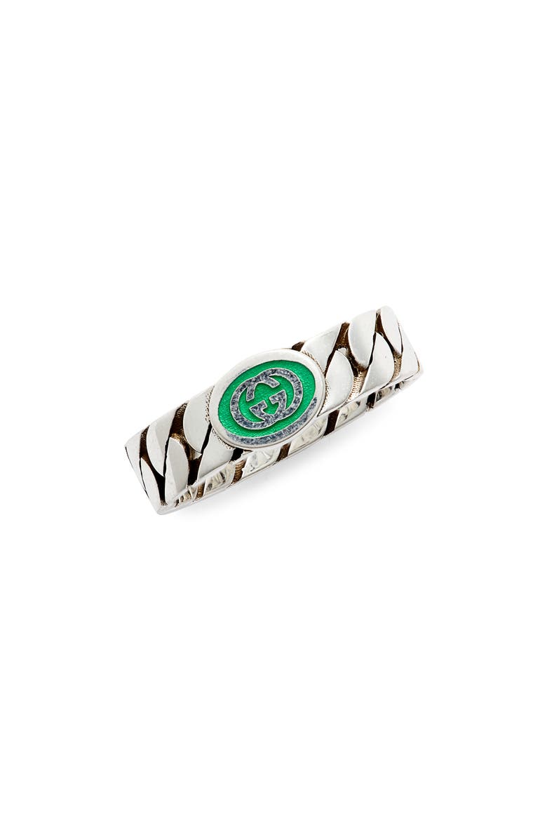 Interlocking-G Band Ring, Main, color, STERLING SILVER