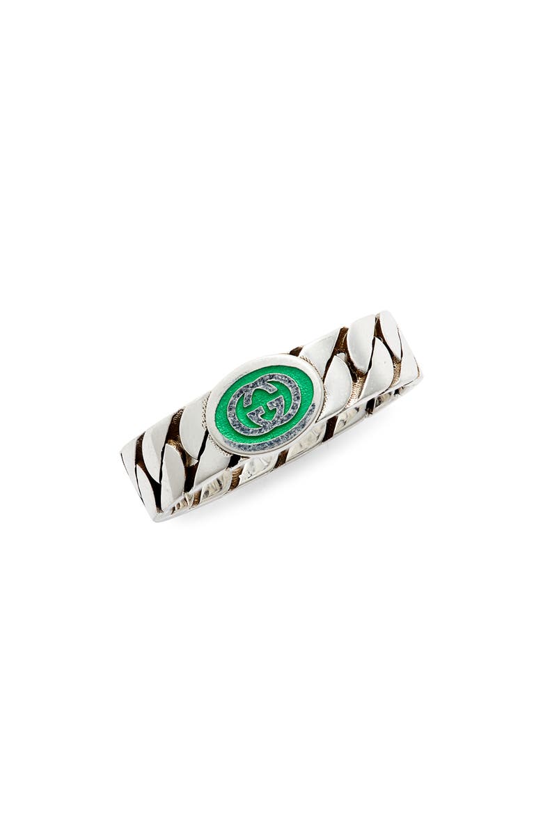 Gucci Interlocking-G Band Ring, Main, color, Sterling Silver