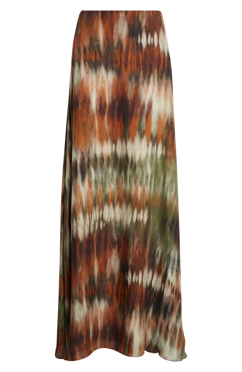 Johanna Ortiz New Intermingled Ideas Silk Georgette Maxi Skirt, Alternate, color, Pine Green / Chocolate