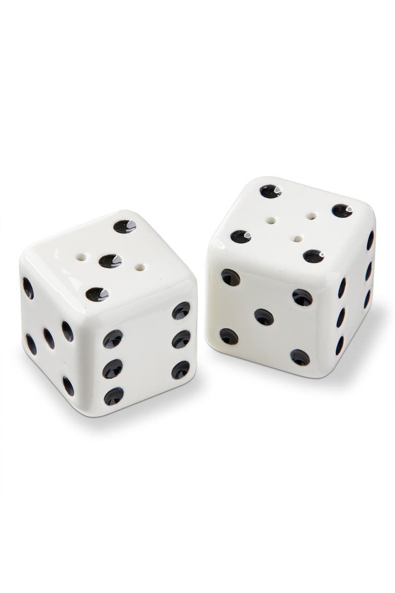 Dice Salt and Pepper Shakers Set of 2, Main, color, White