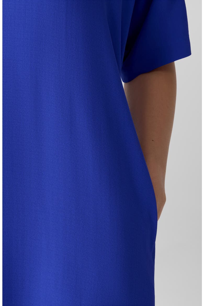 V-Neck Silk Midi Shift Dress, Alternate, color, ROYAL