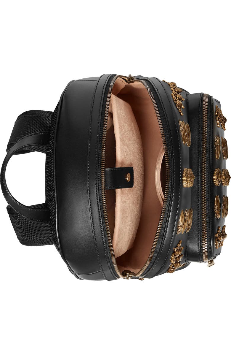 Gucci Animal Studs Leather Backpack, Alternate, color,