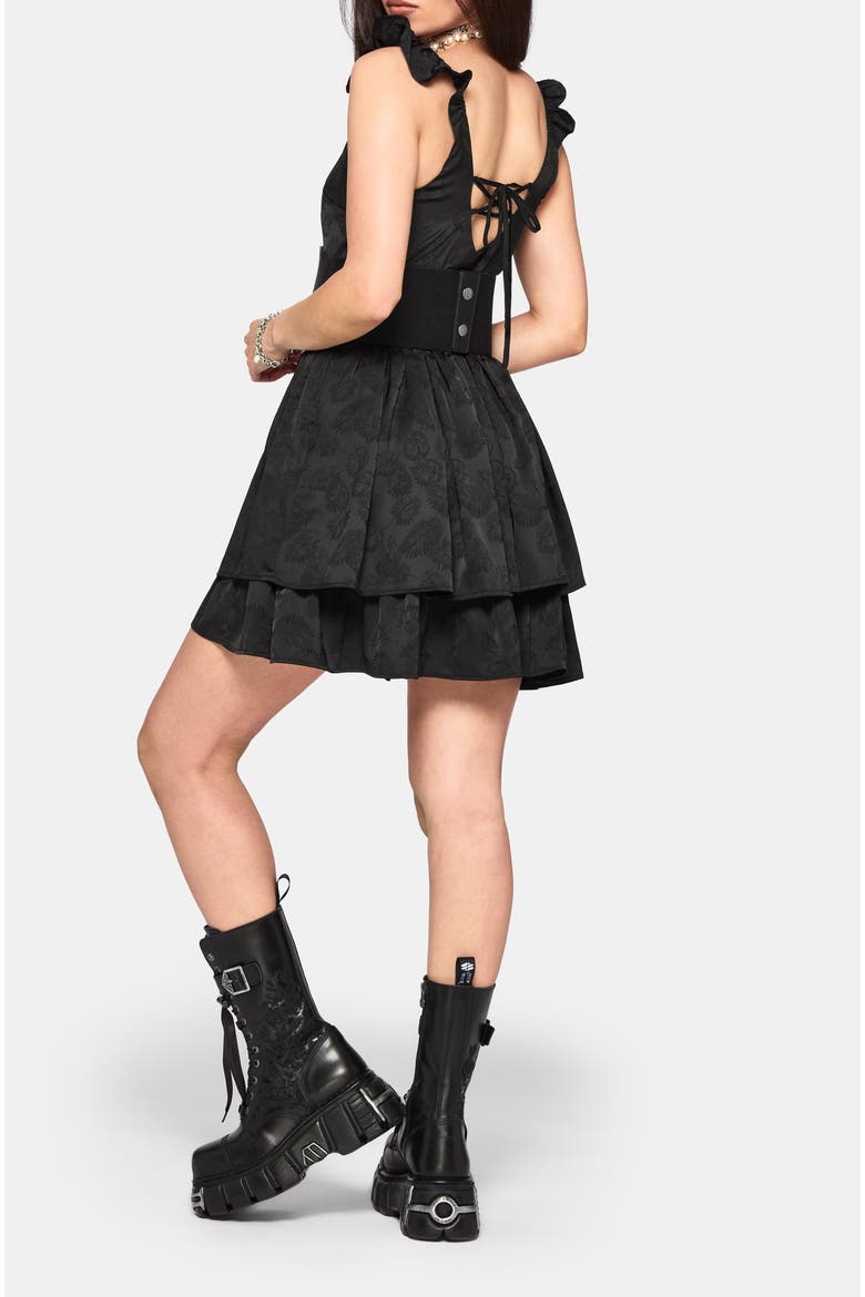 Elaria Babydoll Mini Dress, Alternate, color, Black