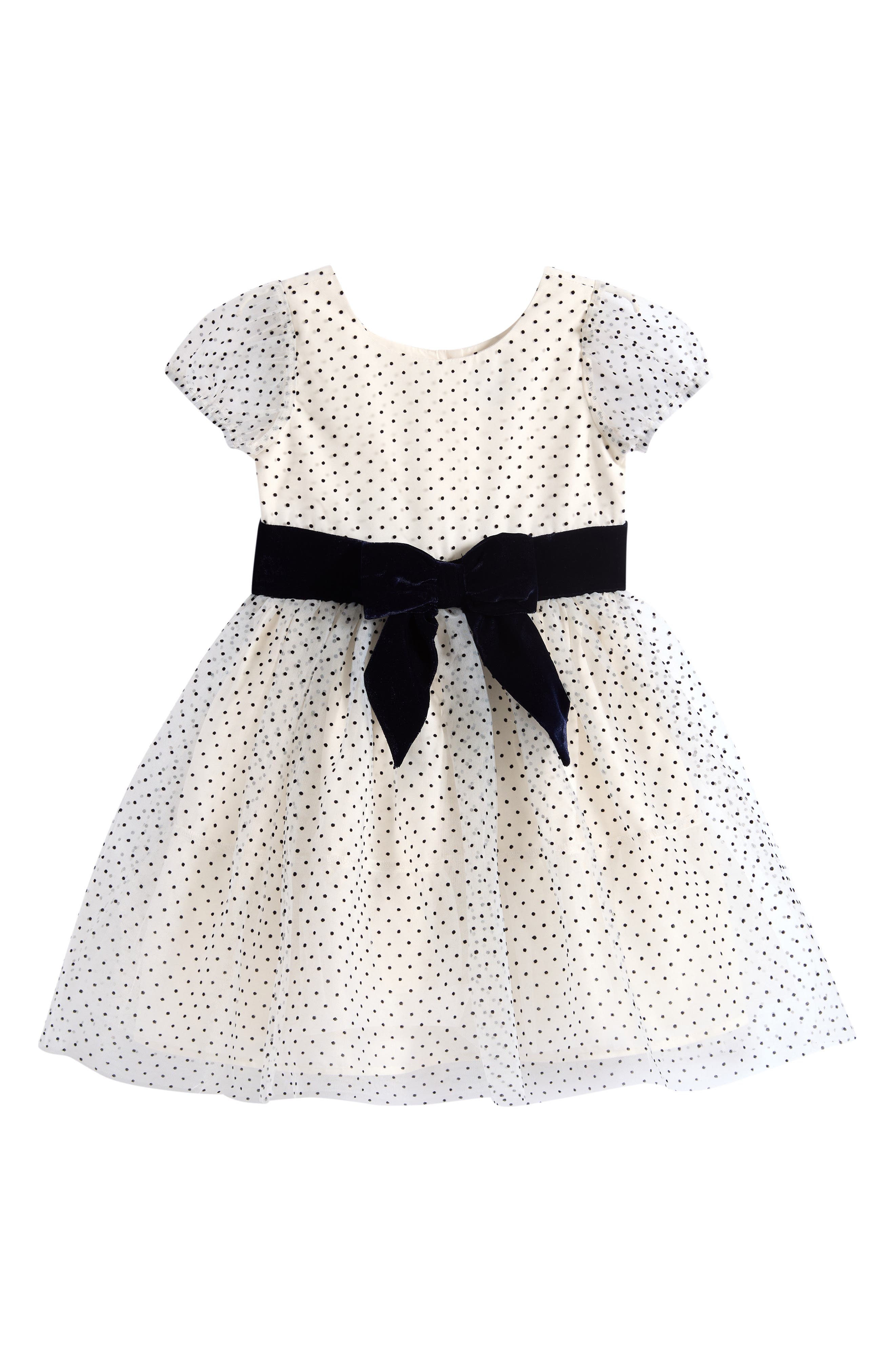 Kids' Flocked Dot Puff Sleeve Dress (Little Kid, Toddler)