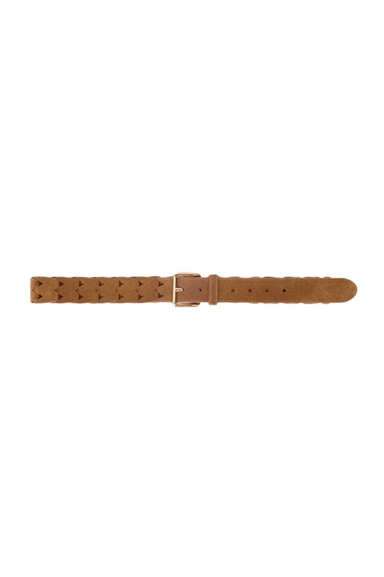 Braided suede belt, Main, color, Camel