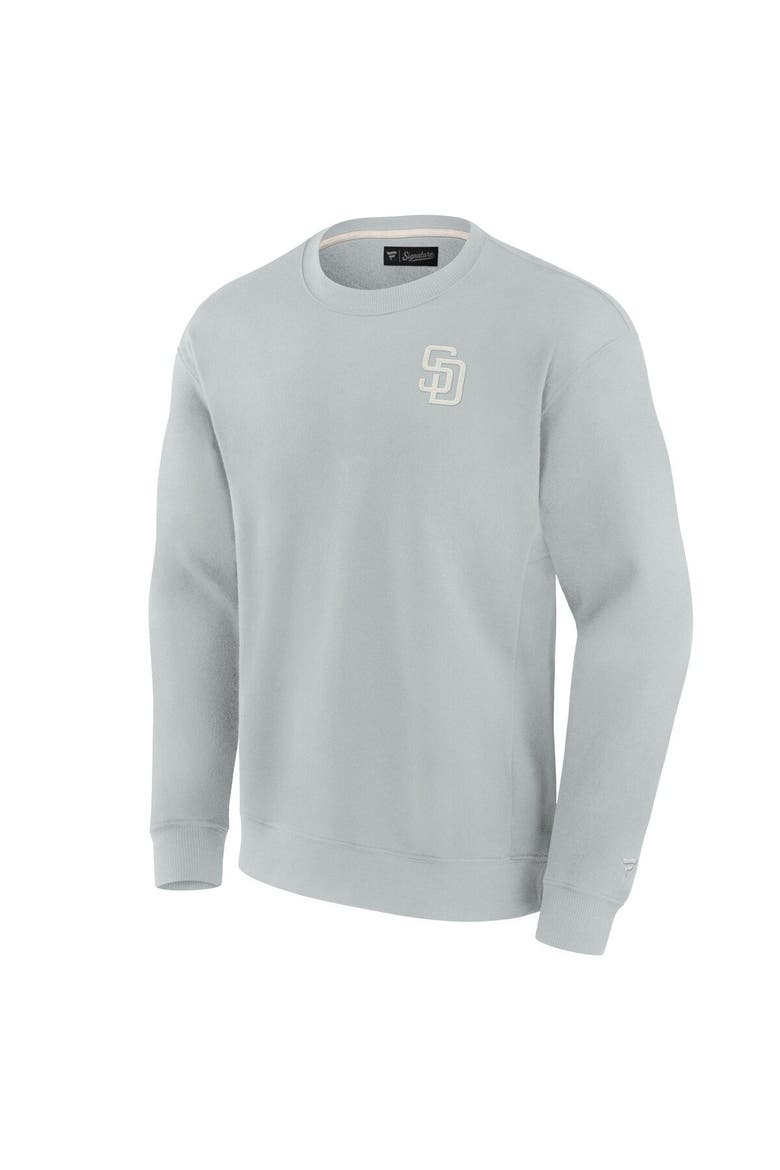 Unisex Fanatics Signature Gray San Diego Padres Super Soft Pullover Crew Sweatshirt, Alternate, color, Gray