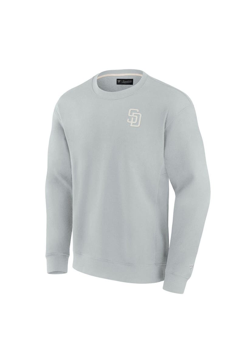 Fanatics Signature Unisex Fanatics Signature Gray San Diego Padres Super Soft Pullover Crew Sweatshirt, Alternate, color, Gray