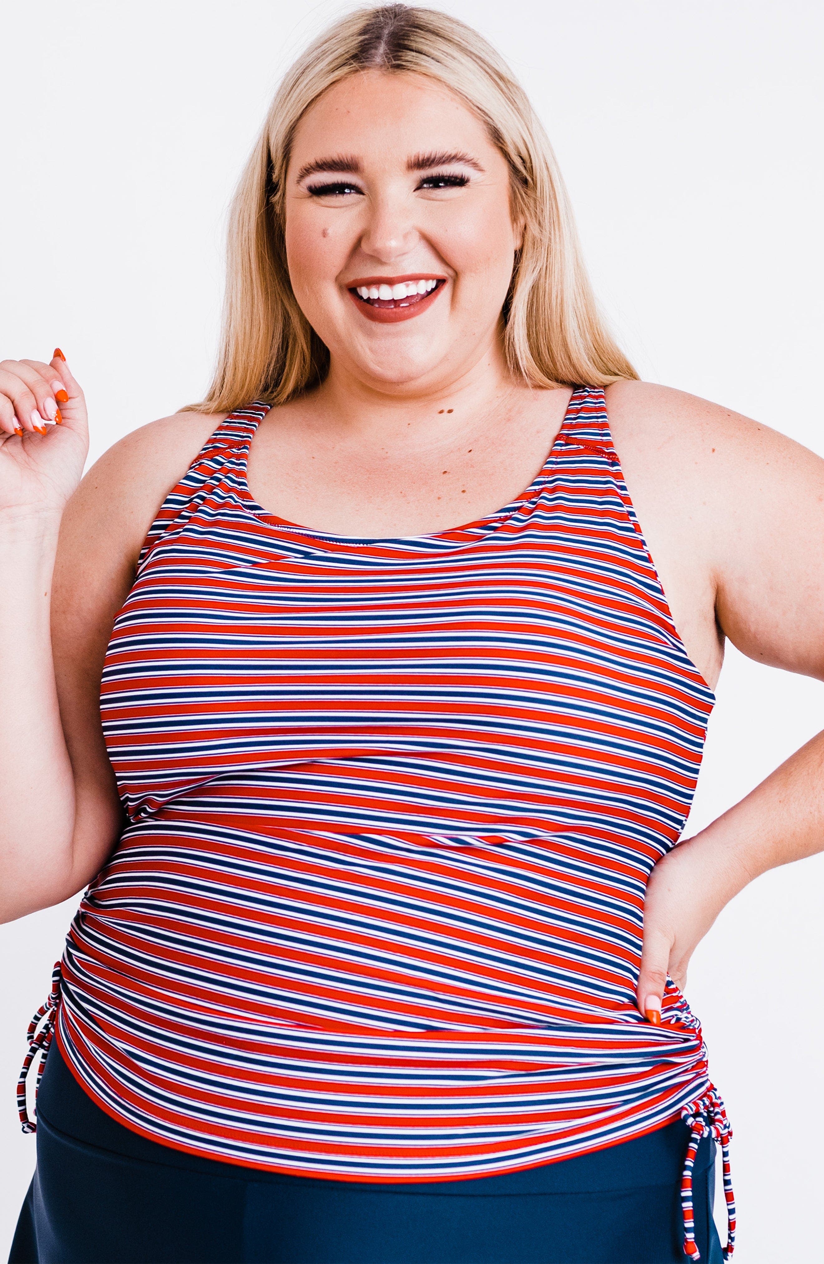 Navy & Red Stripe