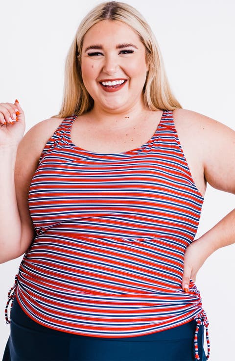 Plus Size Maya Tankini Swim Top With Removable Cups