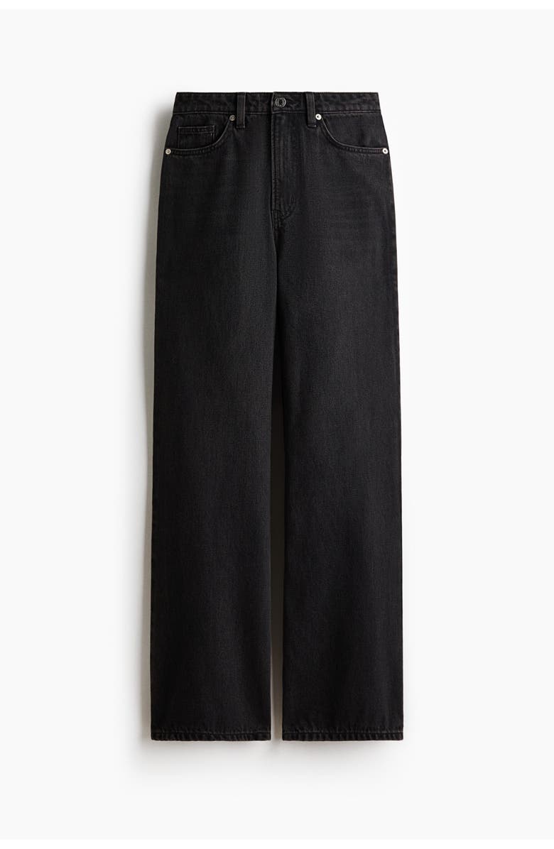 H&M Wide High Waist Jeans, Alternate, color, Washed Black
