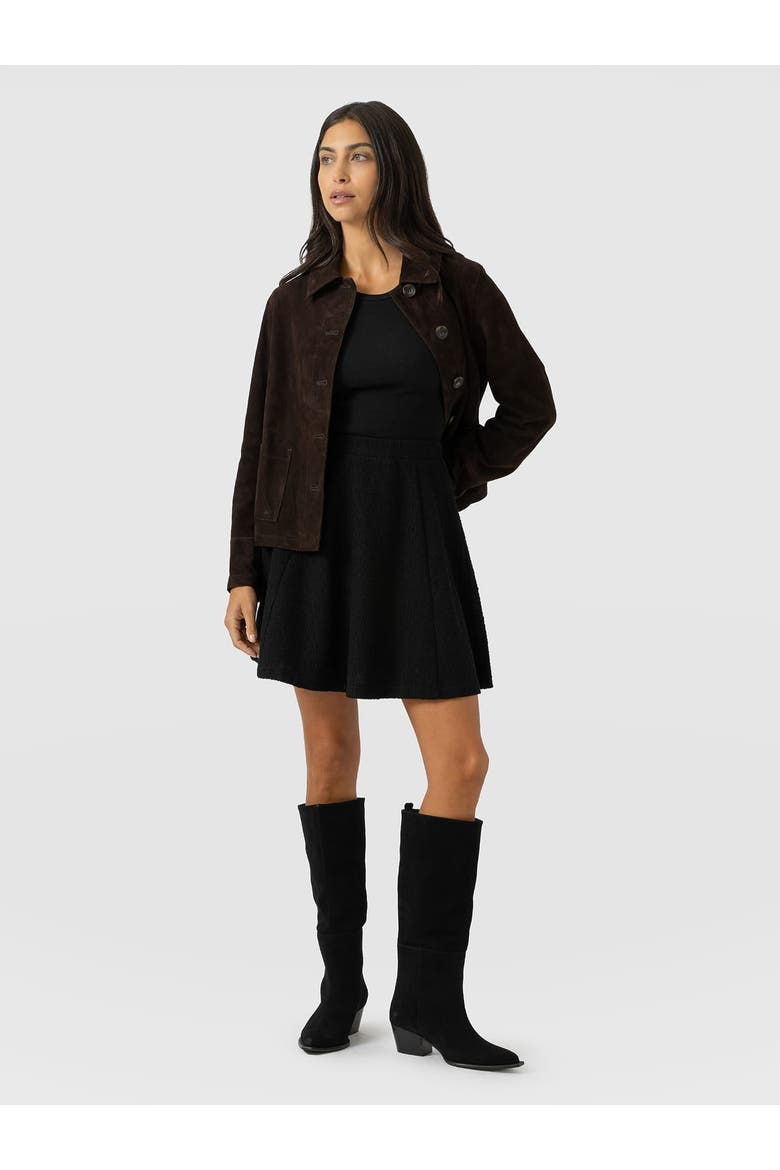 Macie Mini Skirt, Alternate, color, Black Boucle
