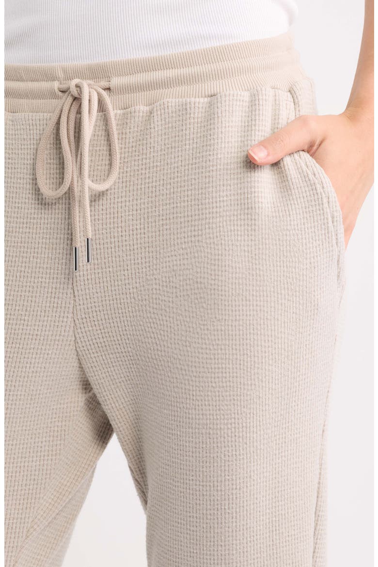 Waffle Flare Leg Pants, Alternate, color, TAN DOESKIN HEATHER