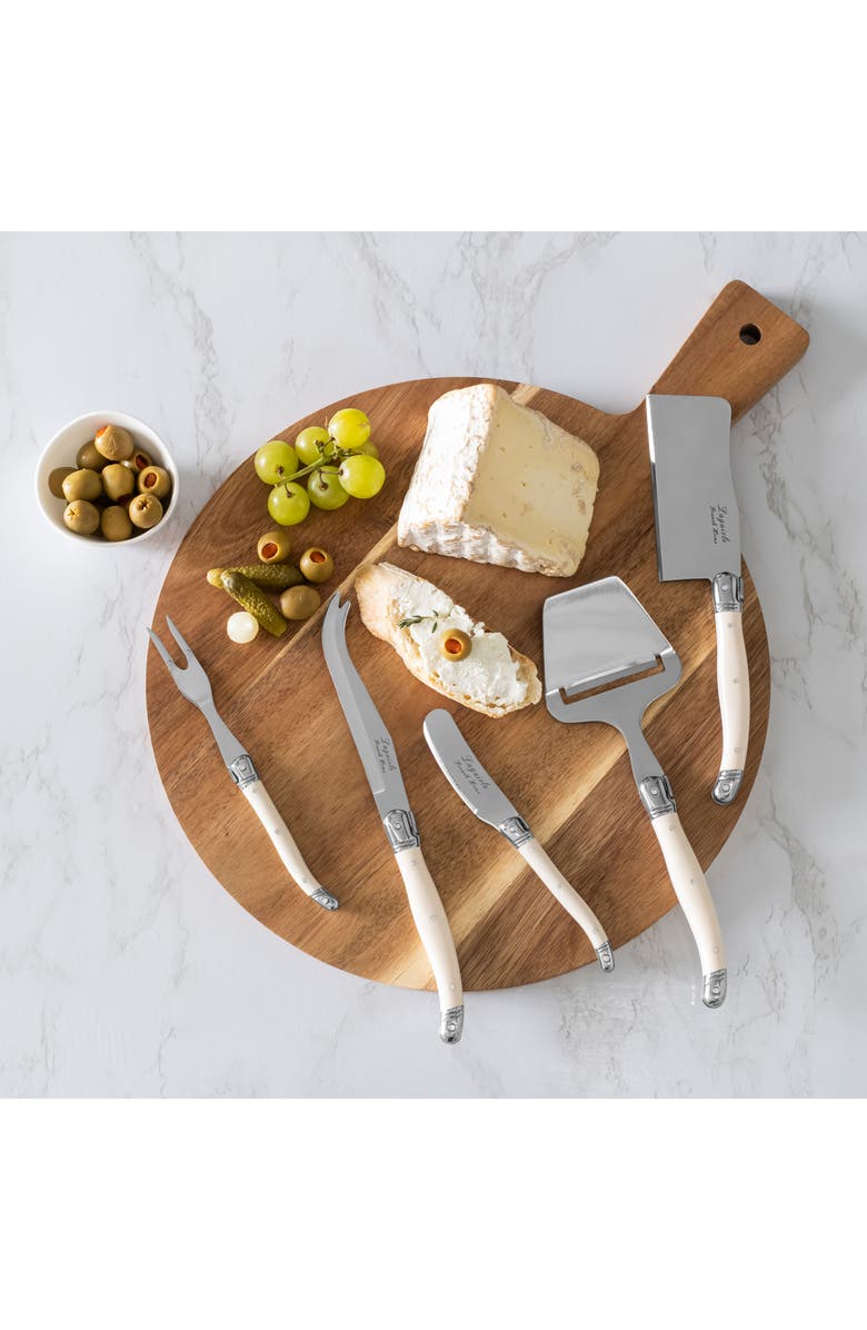 FRENCH HOME 5-Piece Cheese Knife Set, Alternate, color, Faux Ivory