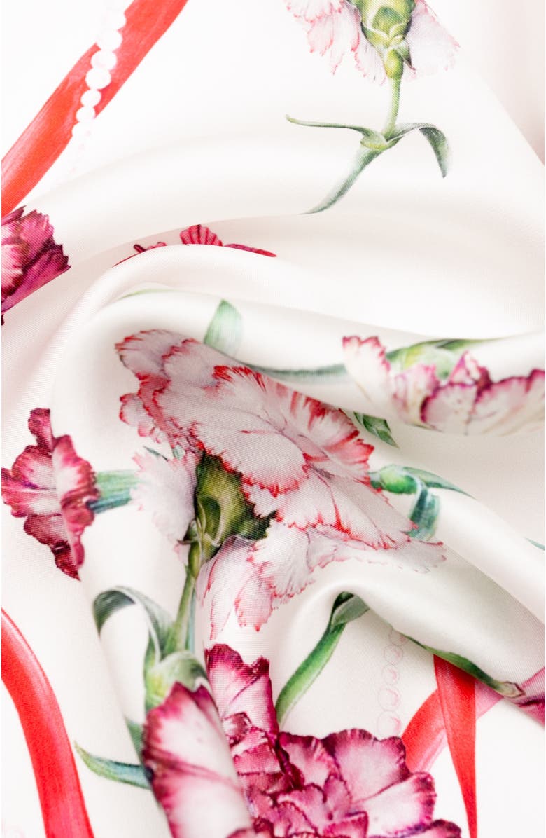 Elizabetta Dianthus - Silk Bandana, Alternate, color, Red