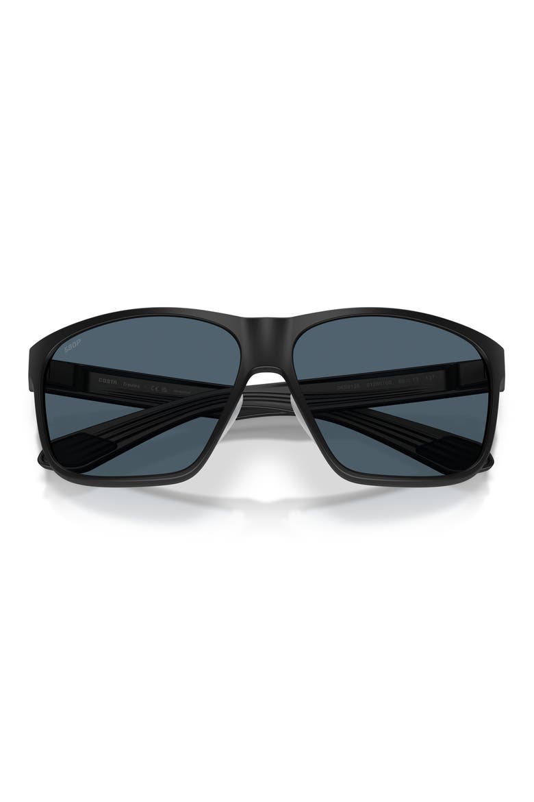 Trades 60mm Polarized Square Sunglasses, Alternate, color, MATTE BLACK / GRAY 580P