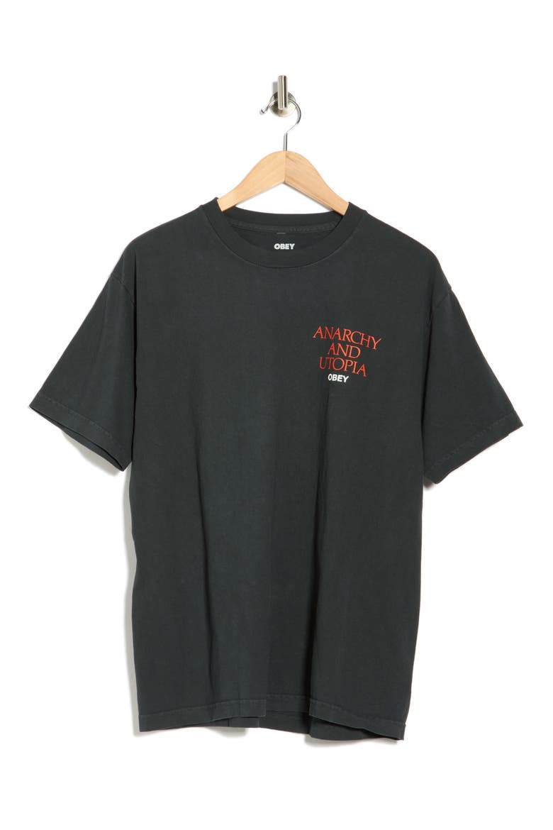 Anarchy & Utopia Graphic T-Shirt, Alternate, color, PIGMENT TRUE VINTAGE BLACK