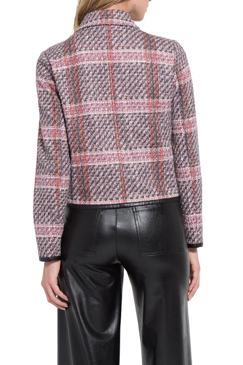 Romina Cropped Tweed Jacket, Alternate, color, ROUGE PLAID