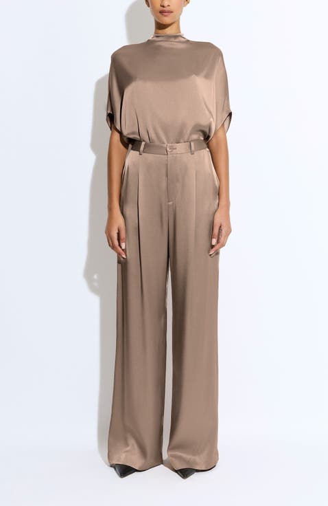 Satin Relaxed Pleated Pant