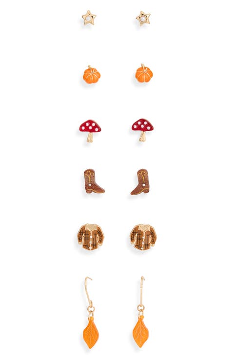Set of 6 Harvest Stud & Drop Earrings