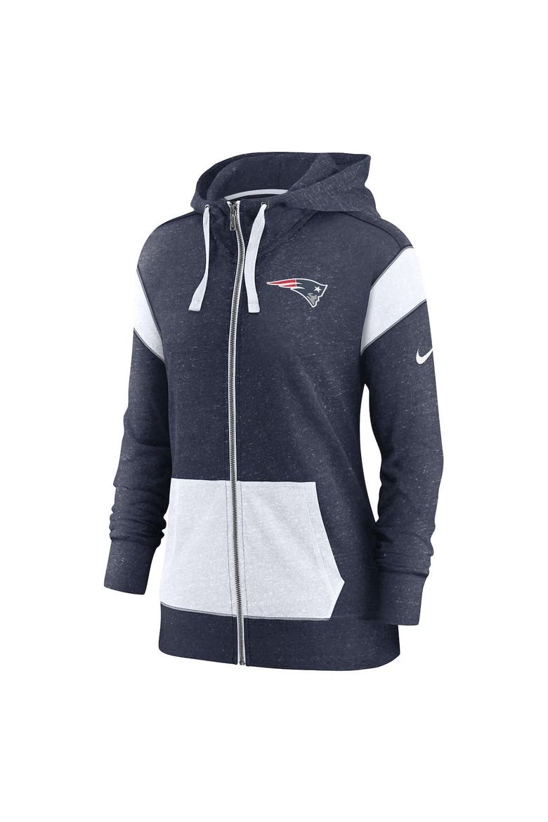 Women's Nike Navy/White New England Patriots Monaco Lightweight Full-Zip Hoodie, Alternate, color, Navy