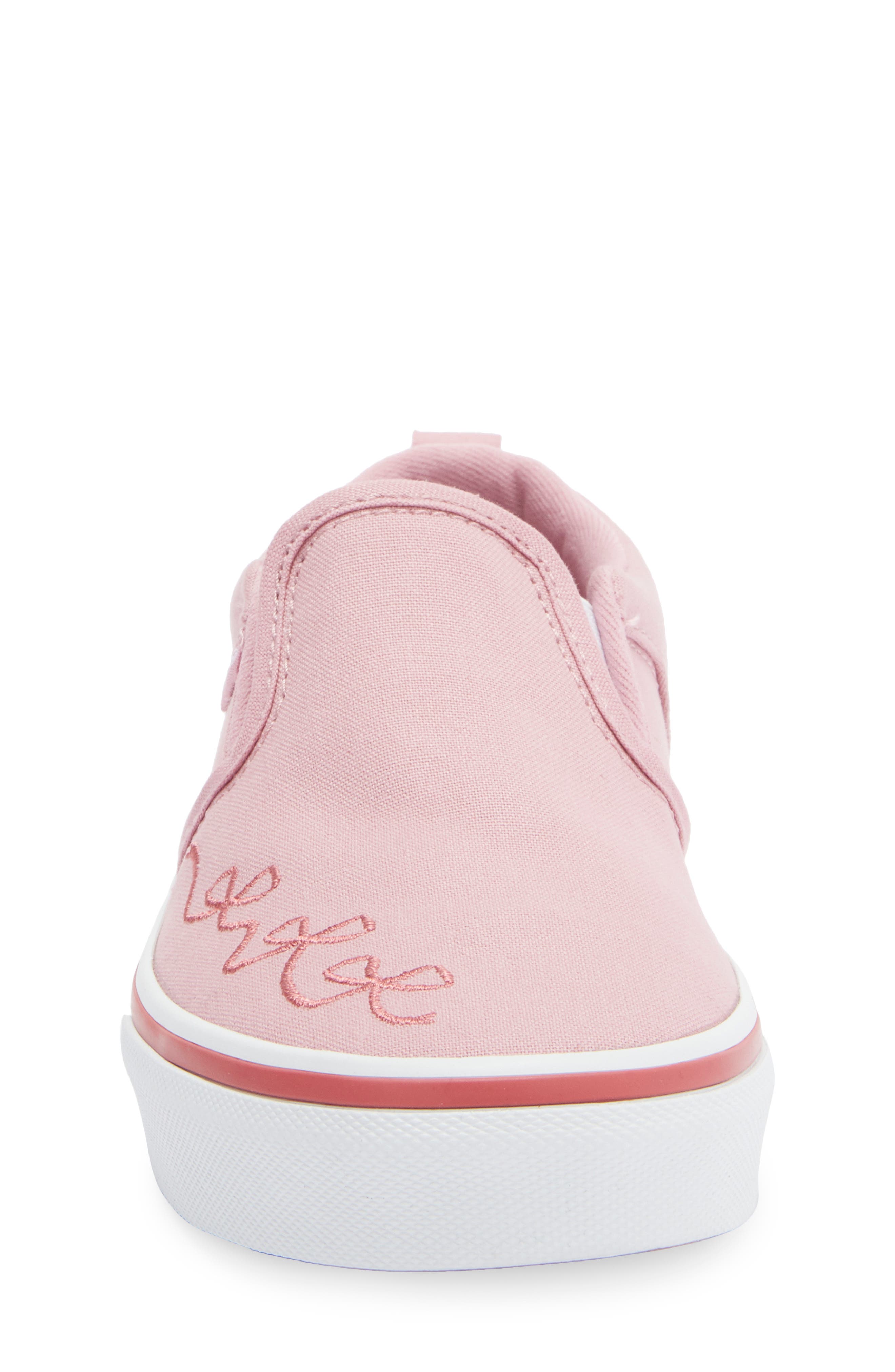 Vans Kids' Asher Slip-On Sneaker, Alternate, color, Embroidery Pink Dawn