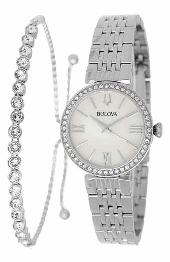 BULOVA Women's Watch And Bracelet Boxed Set, 30mm