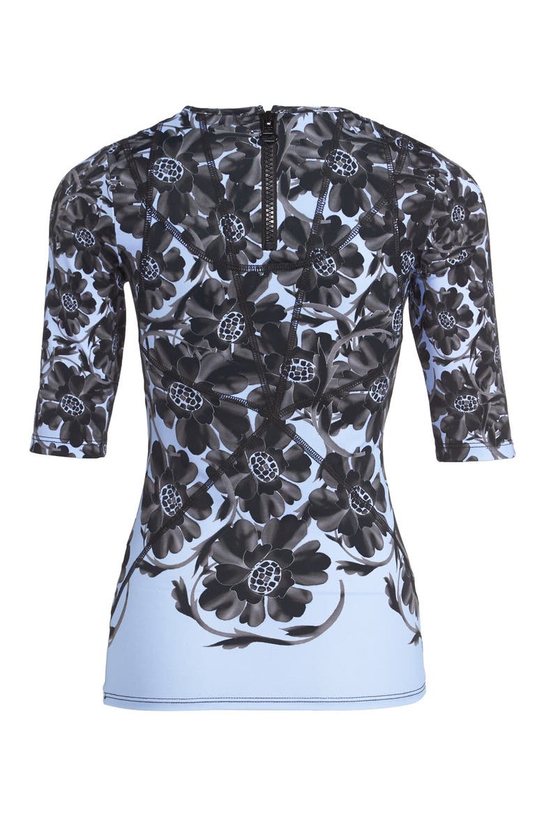'Fashguard' Floral Print Rashguard, Alternate, color, BLUE FLOWER