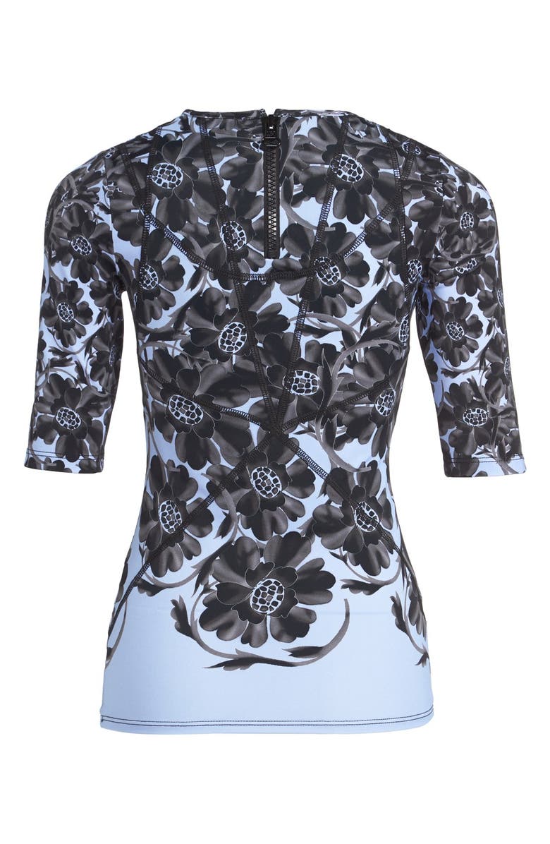 Cynthia Rowley 'Fashguard' Floral Print Rashguard, Alternate, color, 