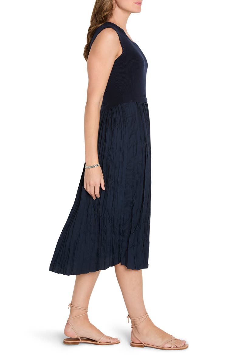 Kira Mixed Media Dress, Alternate, color, DARK INDIGO