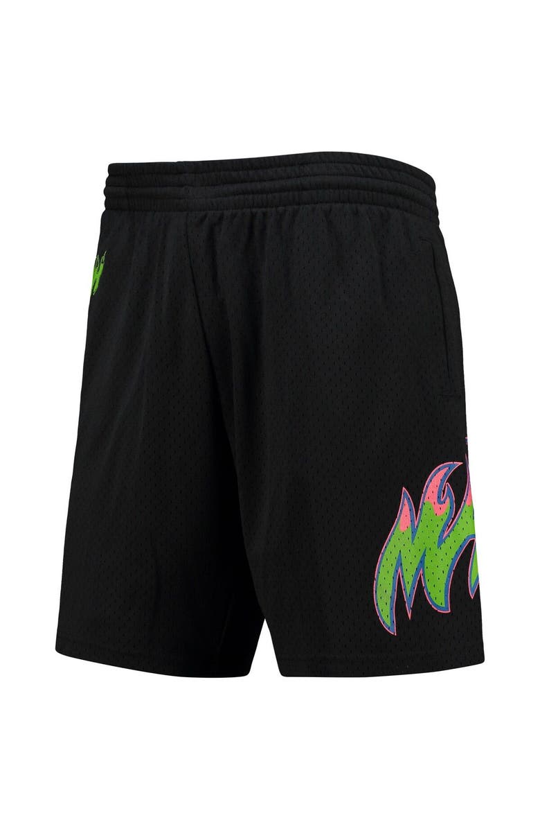 Mitchell & Ness Men's Mitchell & Ness Black Miami Heat Hardwood Classics Color Bomb Energy Shorts, Alternate, color, Black