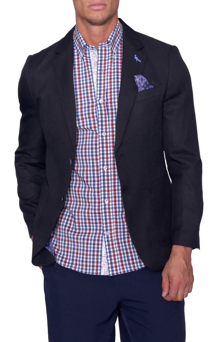 TailorByrd Classic Textured Blue Blazer, Main, color, 