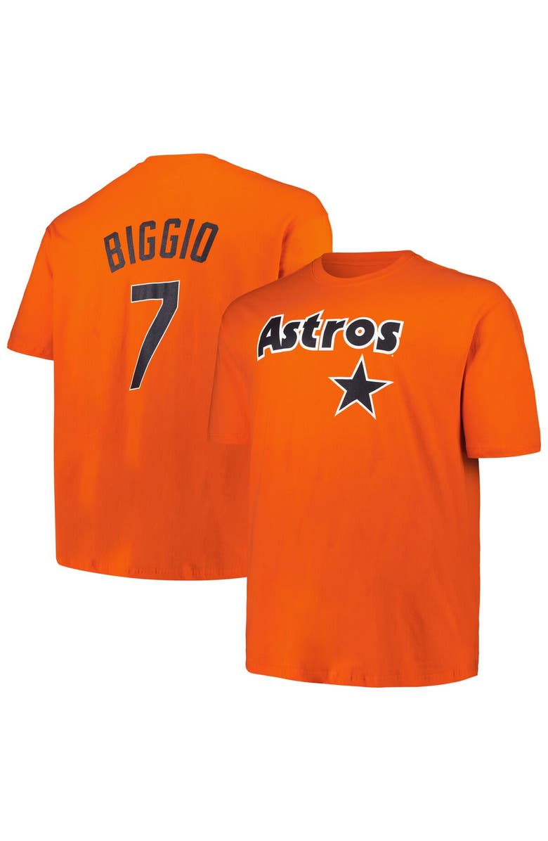 PROFILE Men's Profile Craig Biggio Orange Houston Astros Big & Tall Cooperstown Collection Player Name & Number T-Shirt, Main, color, Orange