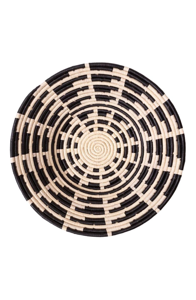 Maadili Collective Large Spinning Fan Basket, Main, color, Black, Beige