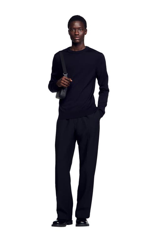 Sandro Merino Wool Sweater In Blue