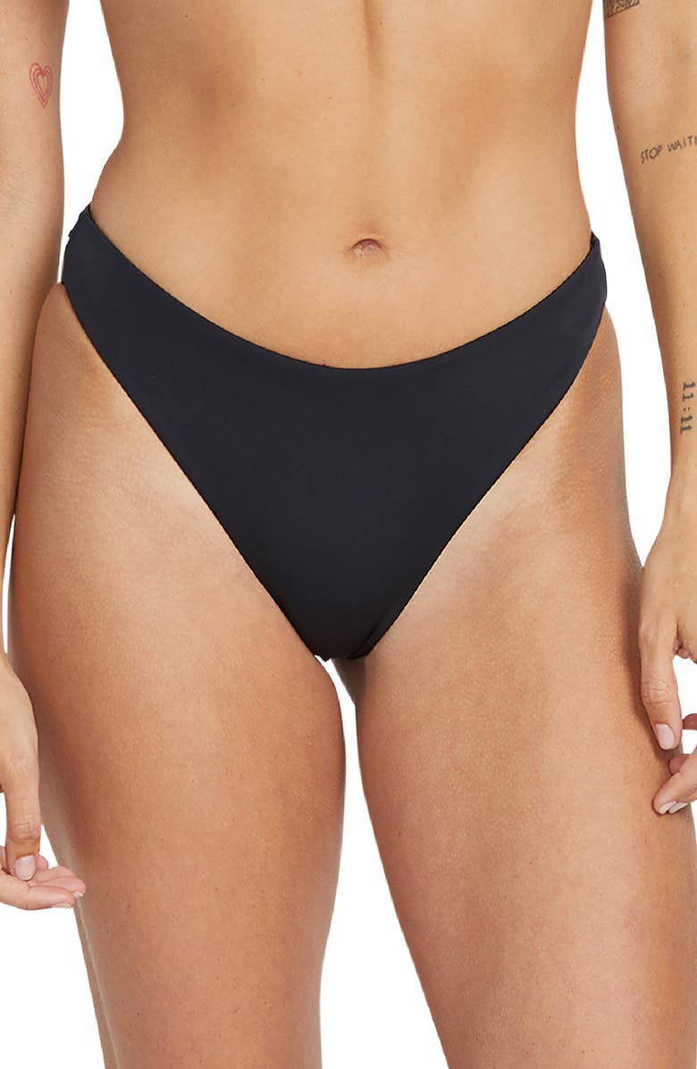 Volcom Simply Seamless Bikini Bottoms, Main, color, Black