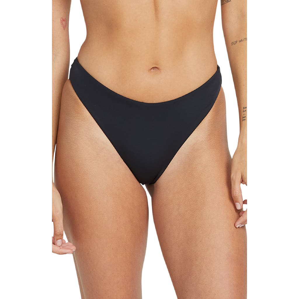 Volcom Juniors' Simply Seamless Cheeky Bikini Bottoms In Black