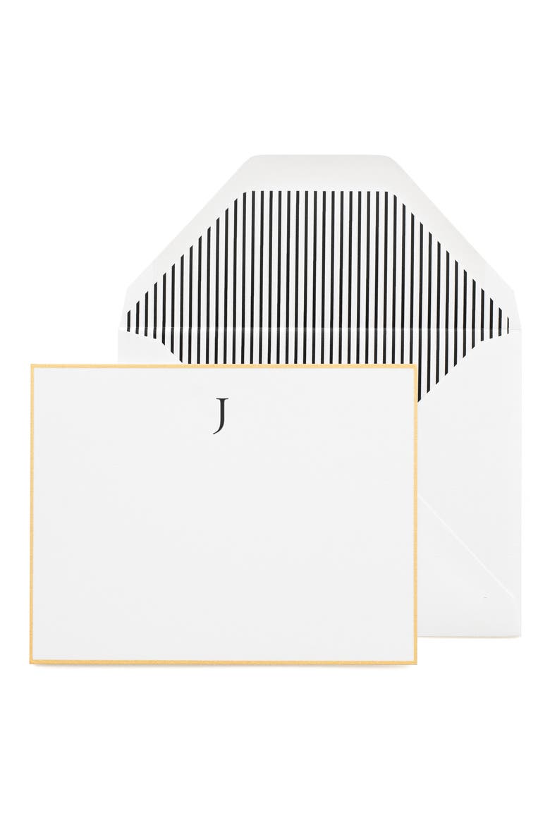Monogram Note Card & Envelopes Set, Main, color, J