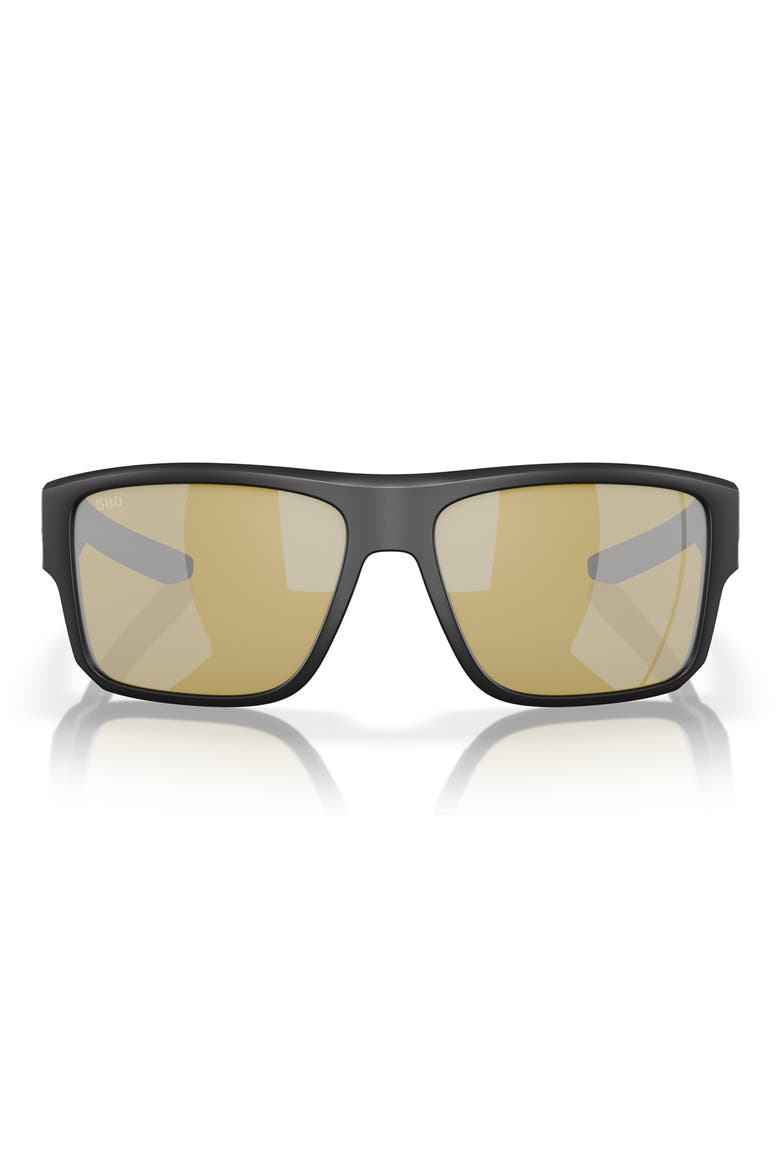 Taxman 59mm Polarized Square Sunglasses, Main, color, BLACK/ SUNRISE SILVER