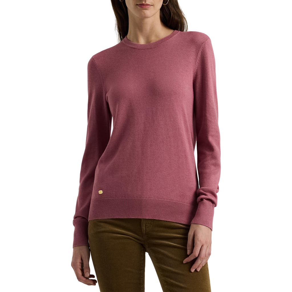 Lauren Ralph Lauren Cotton Blend Sweater in Rose Blush