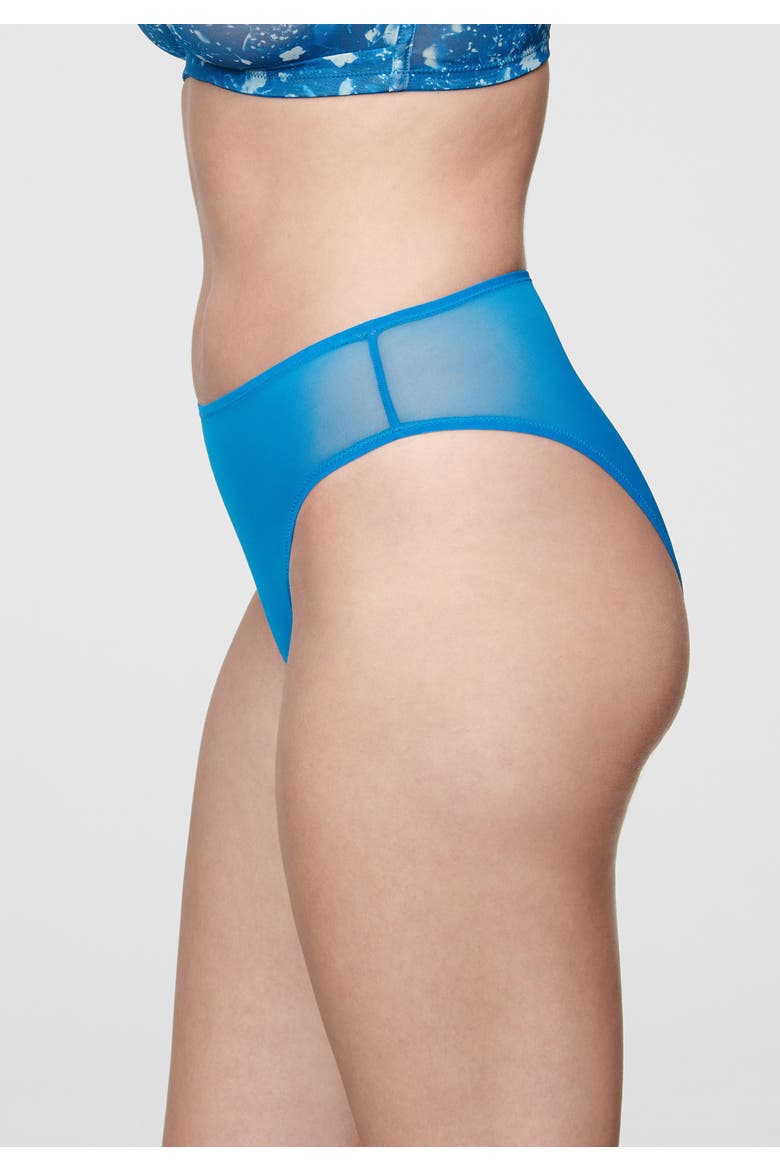 The Highwaist High Cut Mesh Briefs, Alternate, color, CYAN